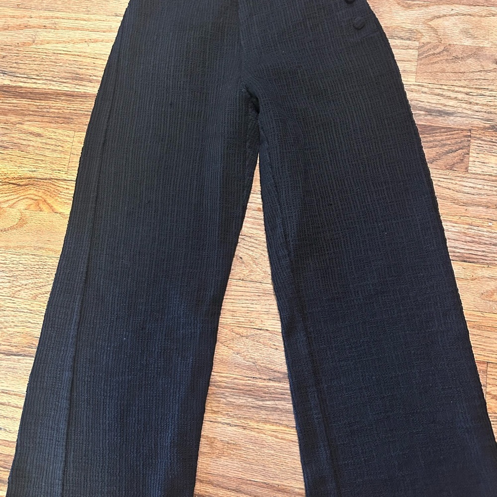 Zara Black Textured Trousers